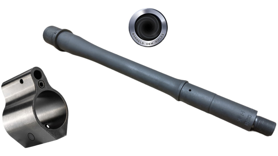 APF Armory AR-15 5.56 Nato Threaded Barrel w/Pinned Adjustable Gas Block, 10.5in, 1-7 Twist, 1/2x28, Black, RPB409