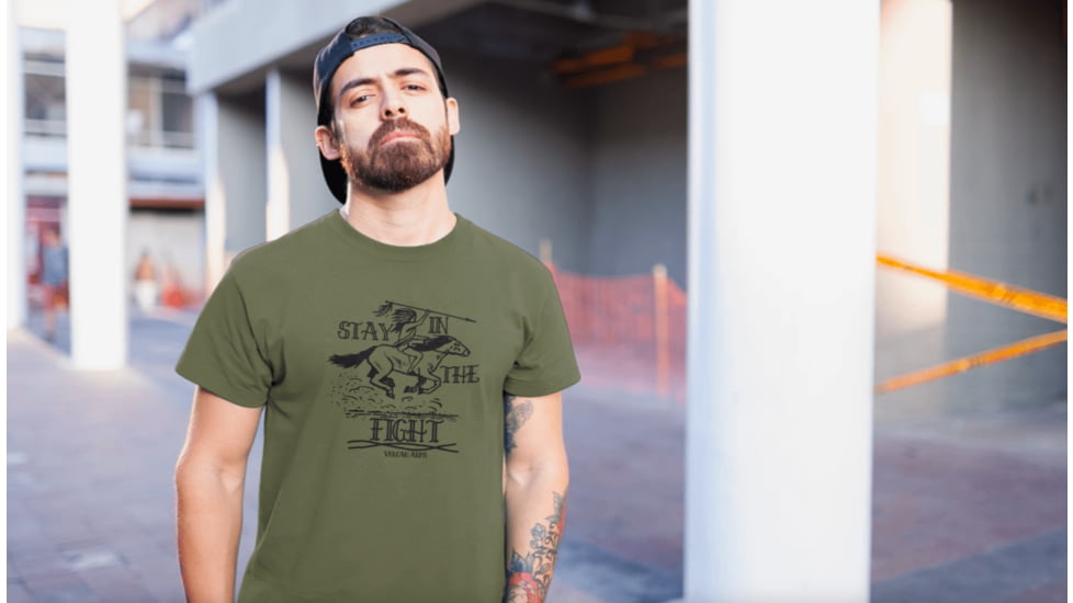 Apliiq STAY IN THE FIGHT T-SHIRT, Charcoal, m, APQ-5244946S7A1