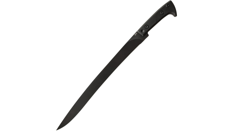 APOC by Dragon King Survival Yataghan Knife, 17 black oxide coated 9260 steel blade, Black G10 handle, SD35520