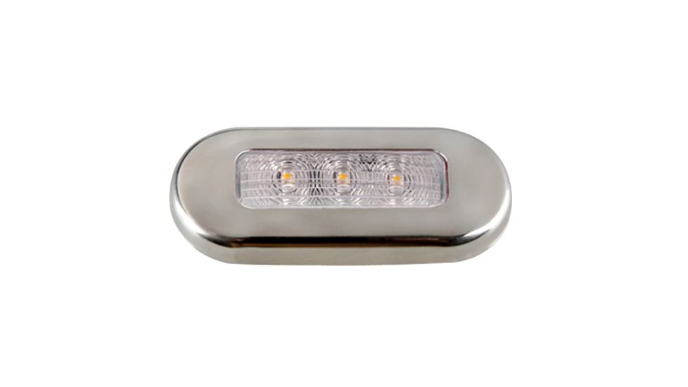 Aqua Signal Cordoba LED Oblong Oval Courtesy Light - 12V - Warm White w/Stainless Steel Housing 78481