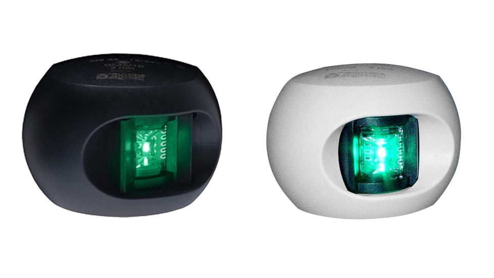 Aqua Signal Series 34 Starboard Side Mount LED Light, Black, White