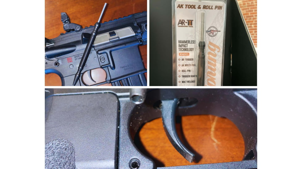 AR TakeDown Tool AK Multi Roll Pin Starter Punch, 6.3in, Steel, Black, AR-TTRPS4