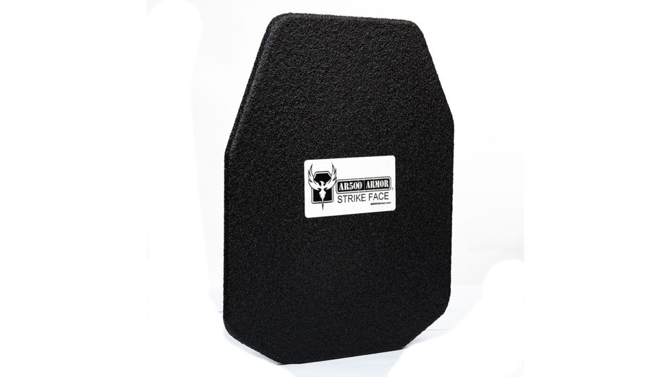 AR500 Armor Level III+ 10x12 ASC Flat Body Armor Plate, Base PAXCON Coating, Black 3+10X12FR