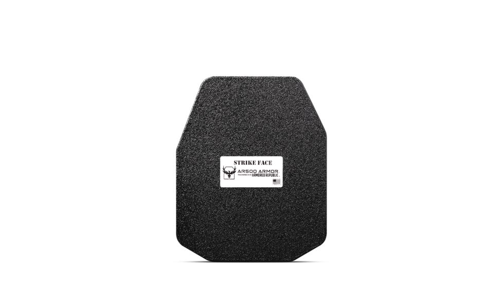 AR500 Armor Level III+ 10x12 Lightweight ASC Flat Body Armor Plate, Base PAXCON Coating, Black, 9194