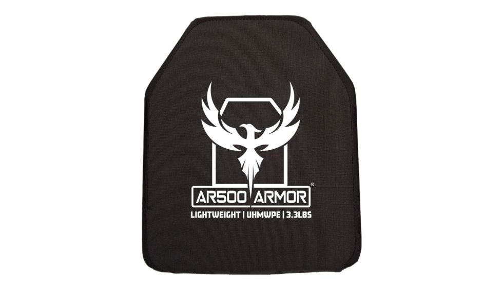 AR500 Armor Level III 10x12 Lightweight UHMWPE Body Armor Plate, Black PE3PLATE