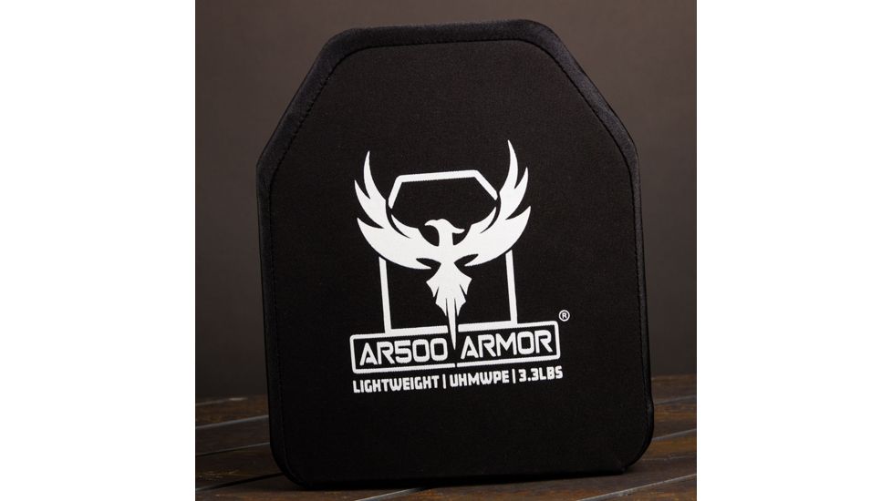 AR500 Armor Level III 10x12 Lightweight UHMWPE Body Armor Plate, Black PE3PLATE