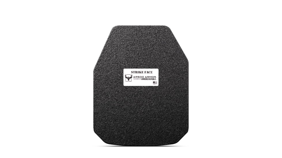 AR500 Armor Level III+ 11x14 ASC Flat Body Armor Plate, Build-Up PAXCON Coating, Black, 9164