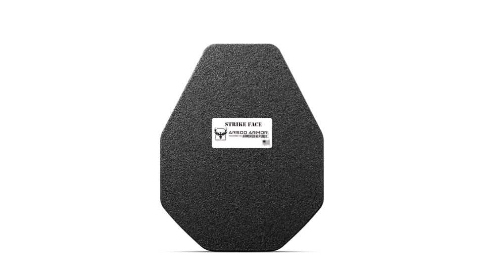 AR500 Armor Level III+ 11x14 Leightweight ALSC Flat Body Armor Plate, Build-Up PAXCON Coating, Black, 9184