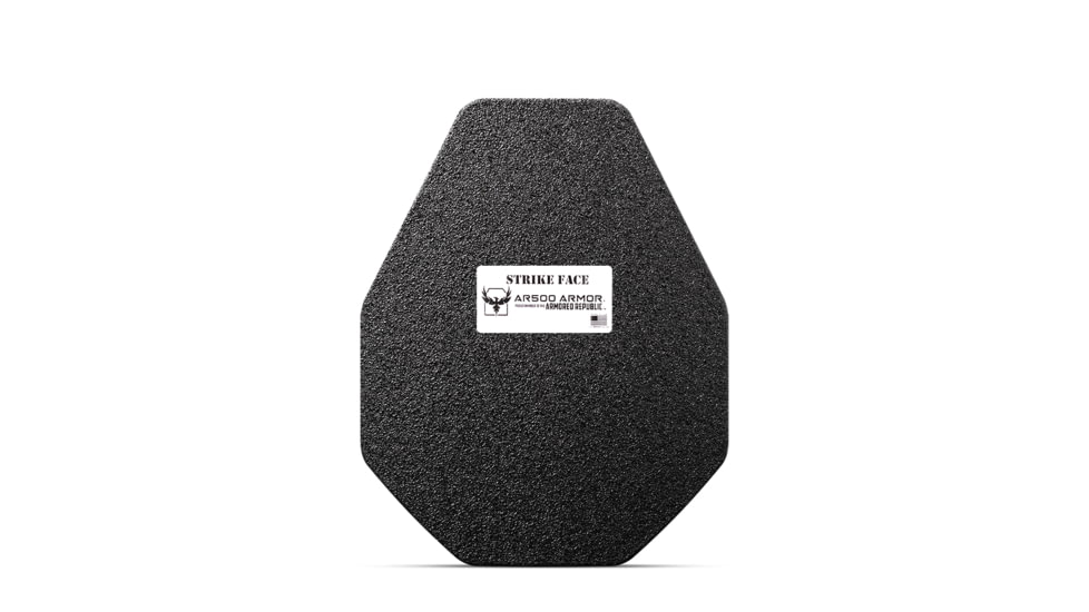 AR500 Armor Level III+ 11x14 Leightweight ALSC Multi-Curve Body Armor Plate, Build-Up PAXCON Coating, Black, 9185
