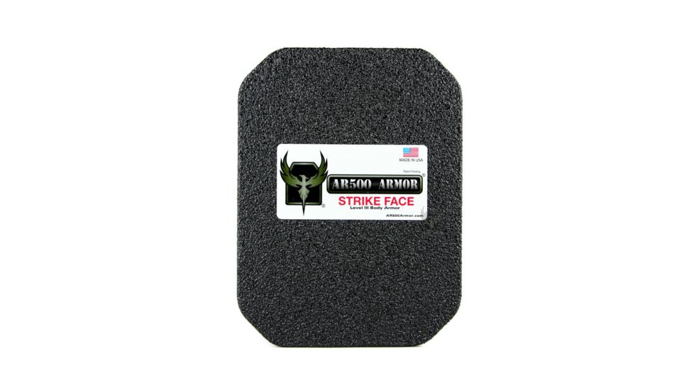 AR500 Armor Level III+ 6x8 Flat Side Armor Plate, Base PAXCON Coating, Black 3+6X8FR