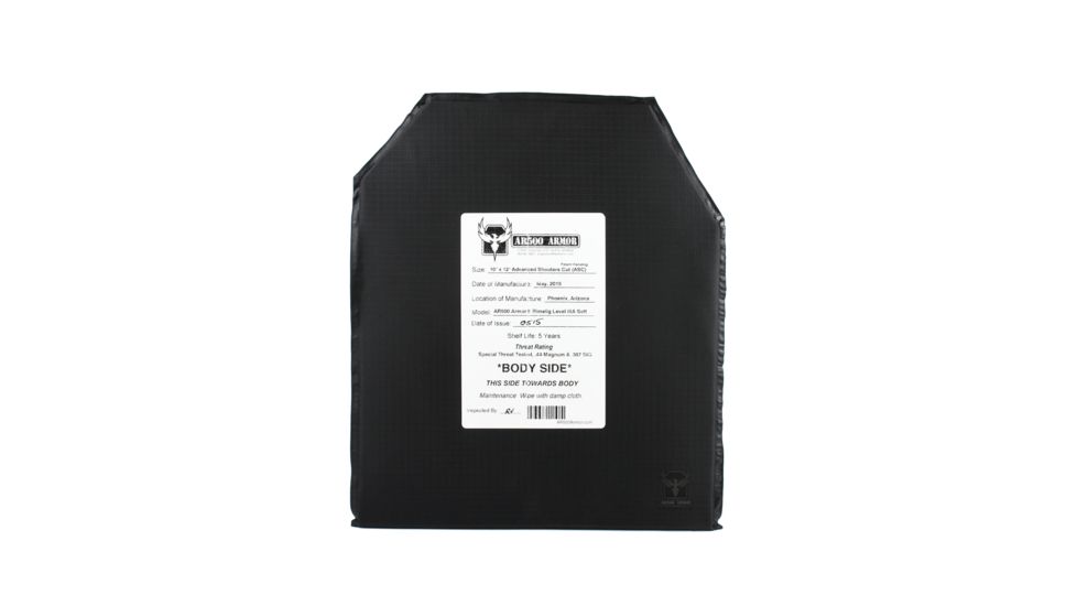 AR500 Armor Level IIIA 10x12 Rimelig ASC Soft Body Armor Plate, Black 3A10X12R