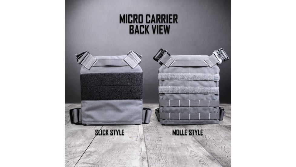 AR500 Armor Micro Plate Carrier w/Slick Side, Wolf Gray MICROSLICKGRY
