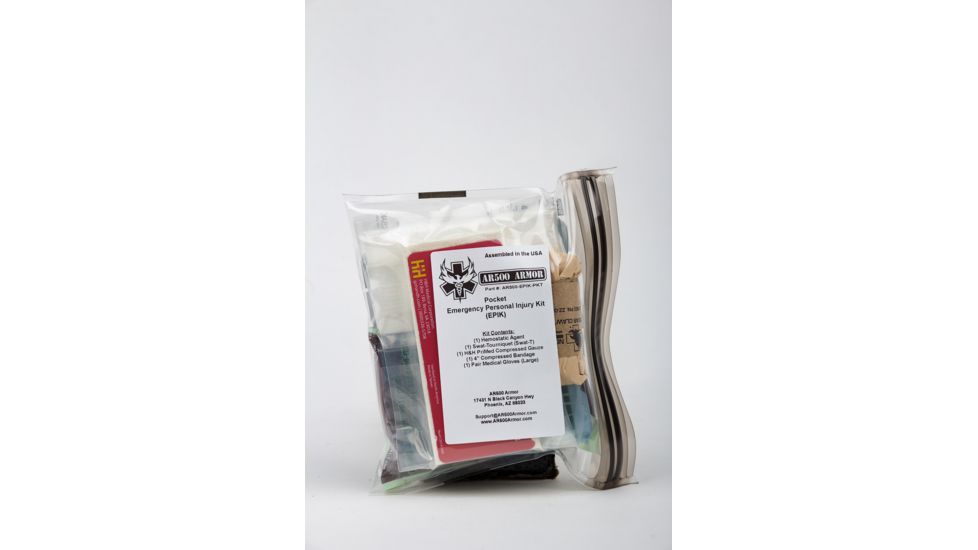 AR500 Armor Pocket EPIK - Emergency Personal Injury Kit, Black/Clear POCKET