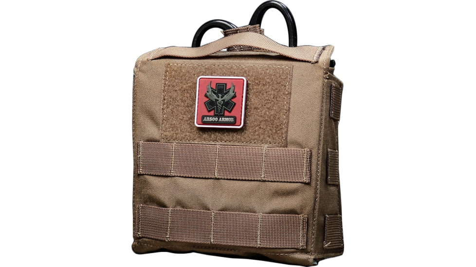 AR500 Armor Quick Detachment and Deployable IFAK Pouch w/ Medical kit, Coyote, 9672