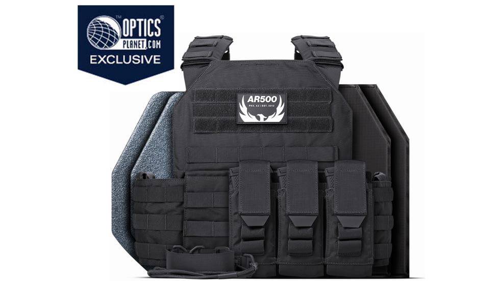 USED AR500 Armor Testudo Lite Plate Carrier Bundle, Black, 11467, EDEMO1