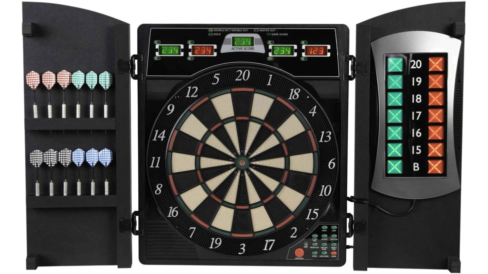 Arachnid Cricketmaxx 4.0 Electronic Dartboard Cabinet Set, Black, CMX4000