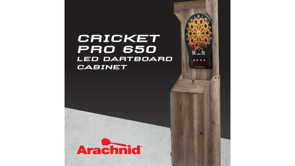 Arachnid Led Light Up Arcade Stand Up Rustic Cabinet W/ Cricket Pro 650, Wood grain, E650FSRT-BK2