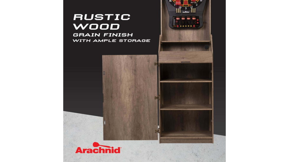 Arachnid Led Light Up Arcade Stand Up Rustic Cabinet W/ Cricket Pro 650, Wood grain, E650FSRT-BK2