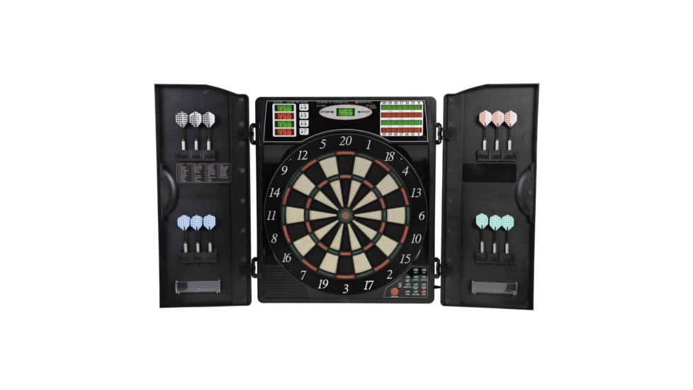 Arachnid Titanium 5400 Electronic Dartboard With Integrated Cabinet, Black, EDBM680