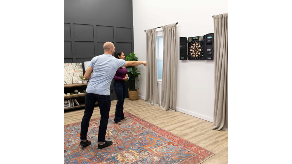 Arachnid Titanium 5400 Electronic Dartboard With Integrated Cabinet, Black, EDBM680