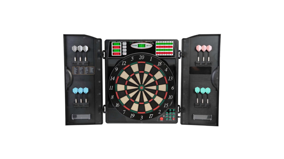 Arachnid Titanium 5400 Electronic Dartboard With Integrated Cabinet, Black, EDBM680