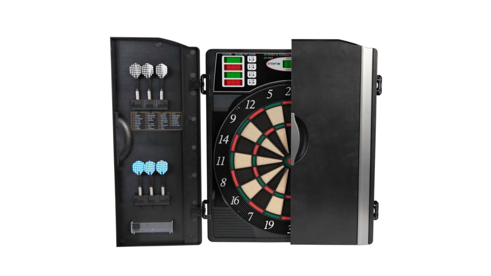 Arachnid Titanium 5400 Electronic Dartboard With Integrated Cabinet, Black, EDBM680