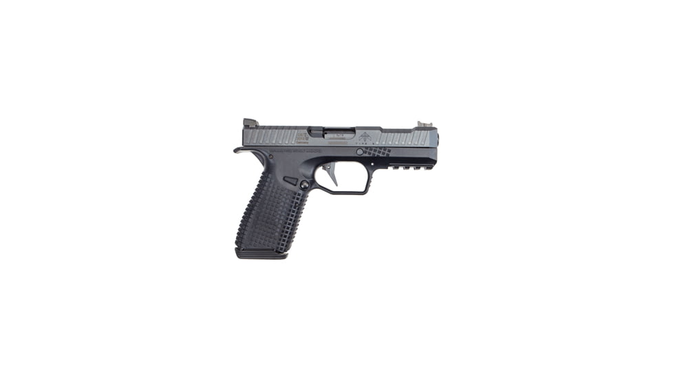 Archon Firearms Type-B Pistol, 9mm Luger, 4.3in barrel, black polymer frame, integrated polymer grip, recoil operated semi-automatic, fiber-optic front, black notch rear, 15 round magazine, AT B-9MM-4.3-1-FRRMPG
