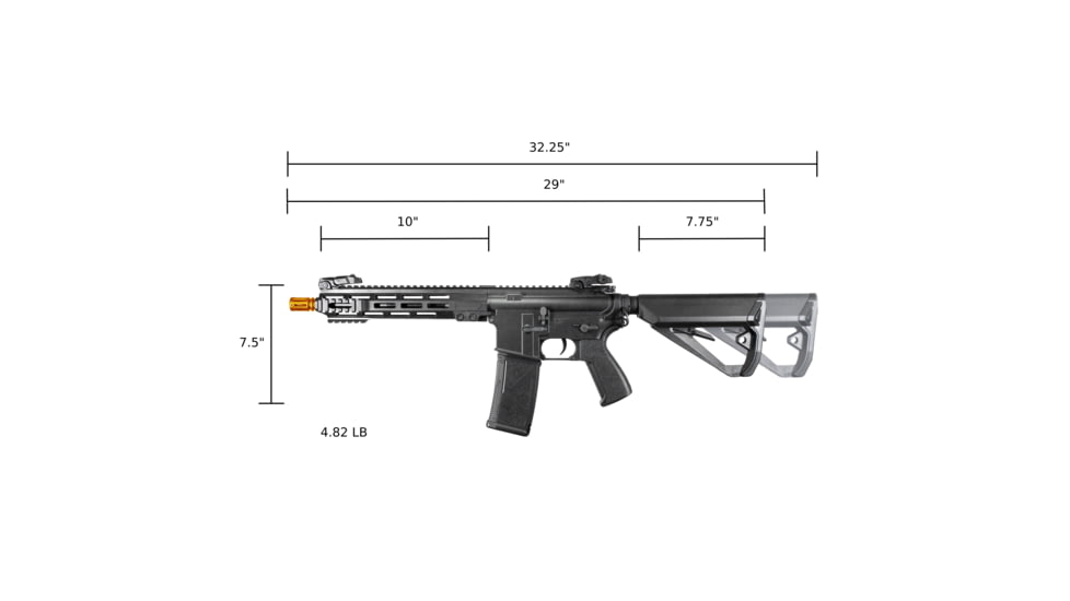 Arcturus LWT MK-I CQB 10in AEG SPORT Starter Pack ARC SE Airsoft Gun, Black, AT-ST01-CQ-SE-BK-PK
