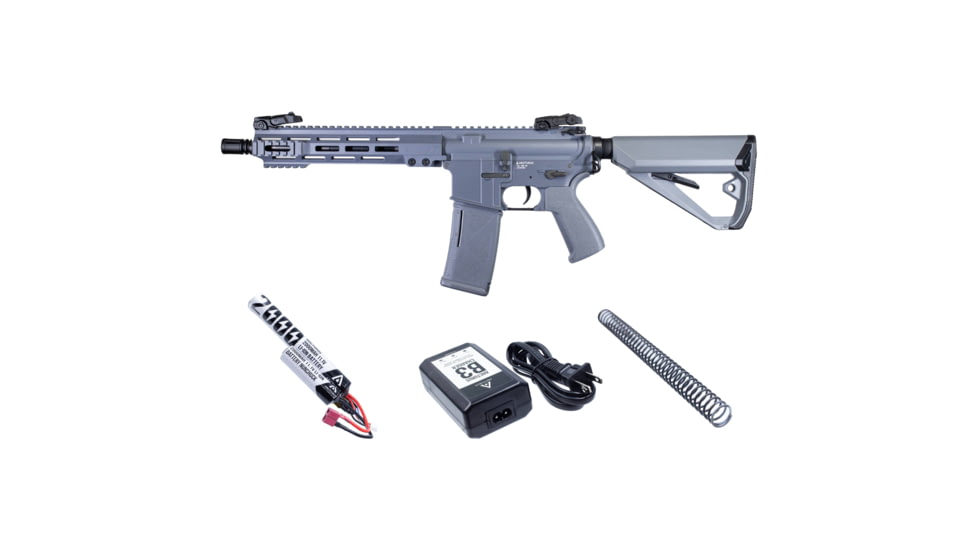 Arcturus LWT MK-I CQB 10in AEG SPORT Starter Pack ARC SE Airsoft Gun, Grey, AT-ST01-CQ-SE-GY-PK