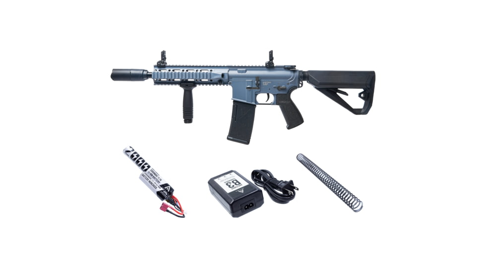 Arcturus LWT MK-II CQB 10in AEG SPORT Starter Pack ARC SE Airsoft Gun, Grey, AT-ST02-CQ-SE-GY-PK