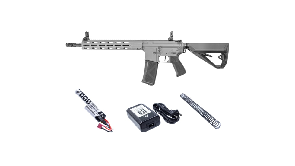 Arcturus LWT MK-III Carbine 12in SPORT AEG SE Starter Pack Airsoft Gun, Grey, AT-ST03-CB-SE-GY-PK