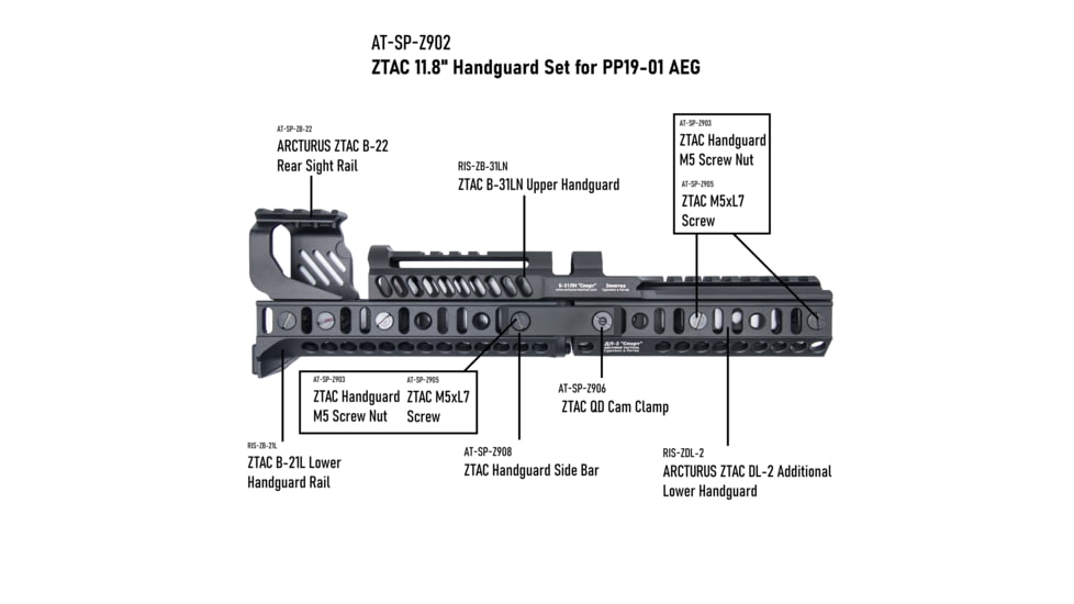 Arcturus PP19-01 Vityaz Ztac SP1 Carbine AEG, Black, AT-K9T-CB-FE