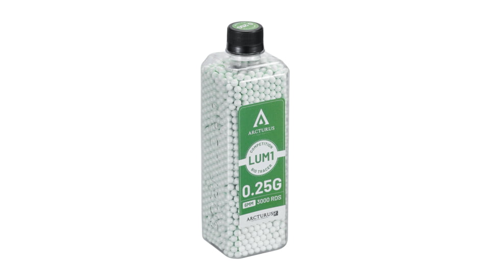 Arcturus RS LUMI Match Grade Biodegradable Green Tracer 6mm BBs Airsoft Gun Ammo, 0.25g, LBB-025-G