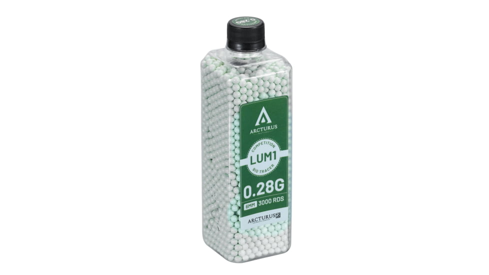Arcturus RS LUMI Match Grade Biodegradable Green Tracer 6mm BBs Airsoft Gun Ammo, 0.28g, LBB-028-G