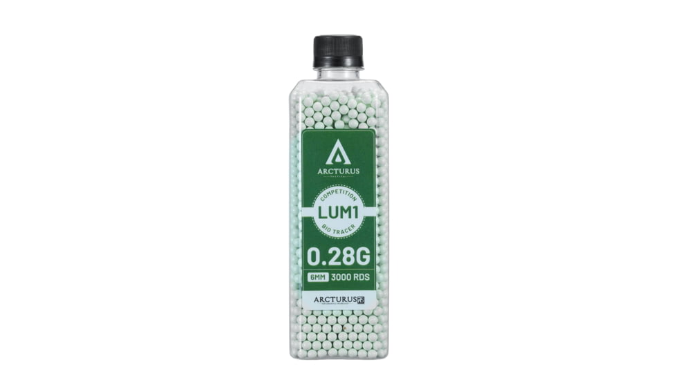 Arcturus RS LUMI Match Grade Biodegradable Green Tracer 6mm BBs Airsoft Gun Ammo, 0.28g, LBB-028-G