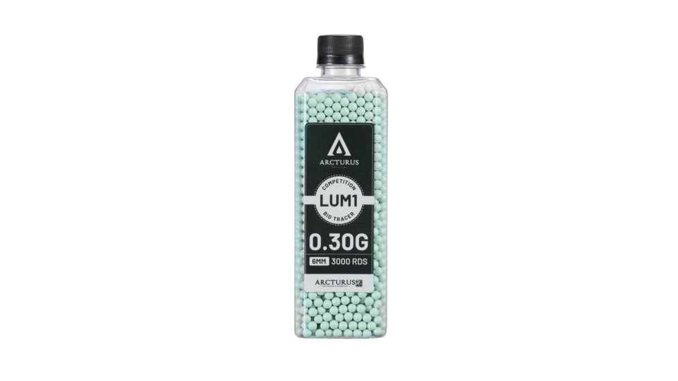 Arcturus RS LUMI Match Grade Biodegradable Green Tracer 6mm BBs Airsoft Gun Ammo, 0.30g, LBB-030-G