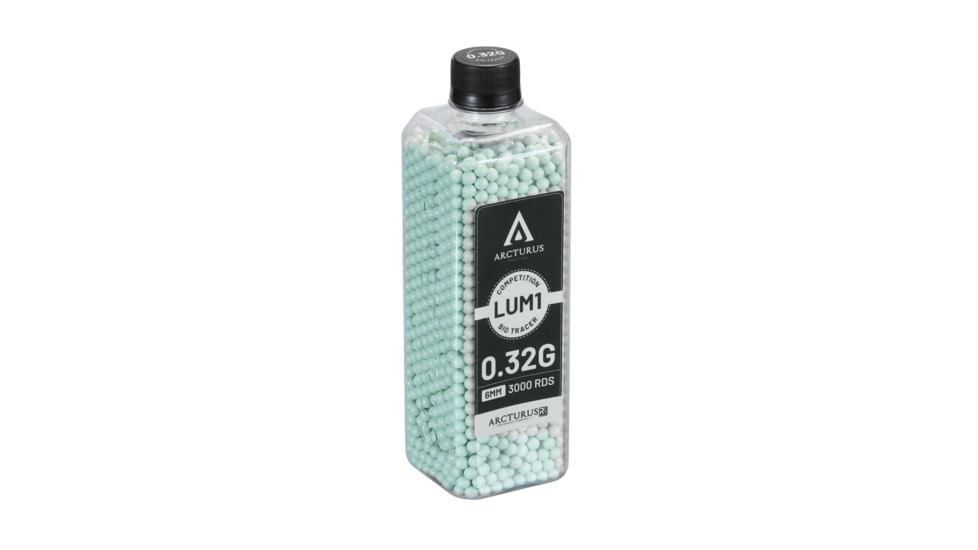 Arcturus RS LUMI Match Grade Biodegradable Green Tracer 6mm BBs Airsoft Gun Ammo, 0.32g, LBB-032-G