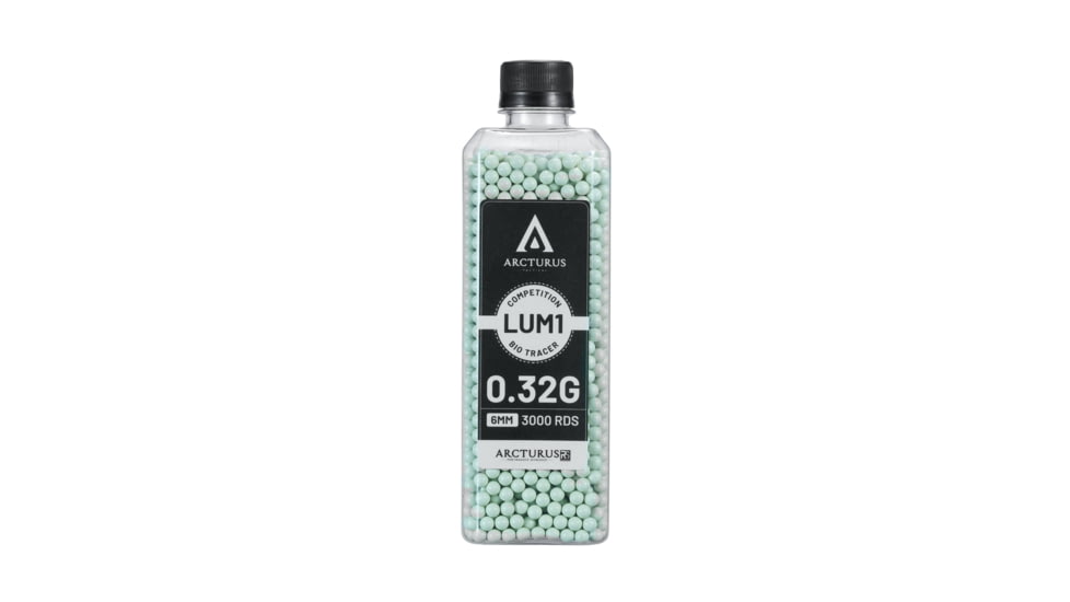 Arcturus RS LUMI Match Grade Biodegradable Green Tracer 6mm BBs Airsoft Gun Ammo, 0.32g, LBB-032-G