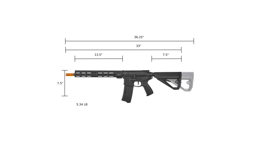 Arcturus Sword MOD1 Carbine AEG LITE FE Airsoft Gun, 13.5in, AT-NY06-CB-FE