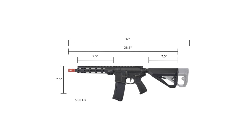 Arcturus Sword Mod1 CQB Aeg Lite Fe, 9.55in, Black, AT-NY06-CQ-FE