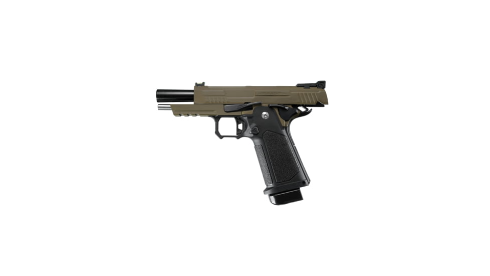Arcturus Vanguard 4.3in Hi-Capa GBB Airsoft Pistol, Black/Tan, AT-GHC-V4-BT