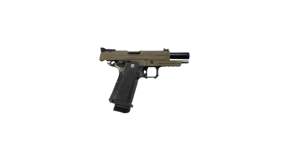 Arcturus Vanguard 4.3in Hi-Capa GBB Airsoft Pistol, Black/Tan, AT-GHC-V4-BT