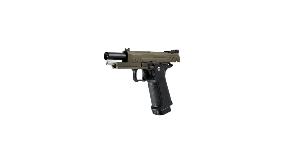 Arcturus Vanguard 4.3in Hi-Capa GBB Airsoft Pistol, Black/Tan, AT-GHC-V4-BT