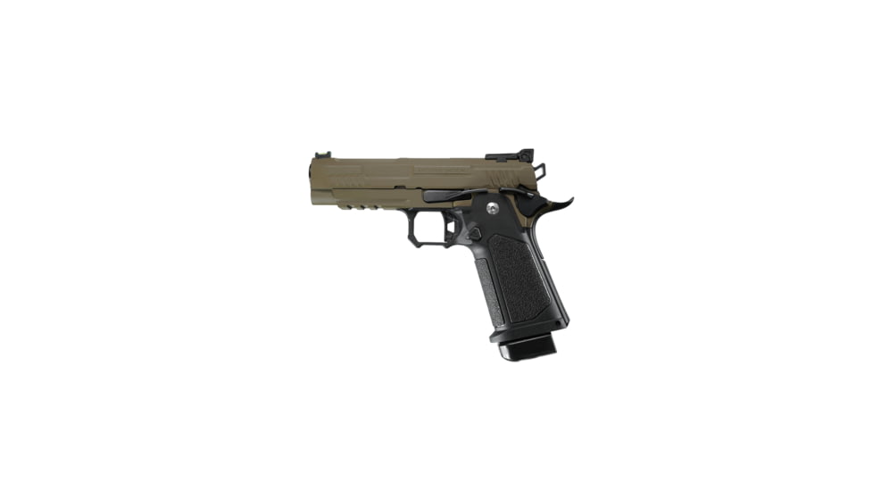 Arcturus Vanguard 4.3in Hi-Capa GBB Airsoft Pistol, Black/Tan, AT-GHC-V4-BT