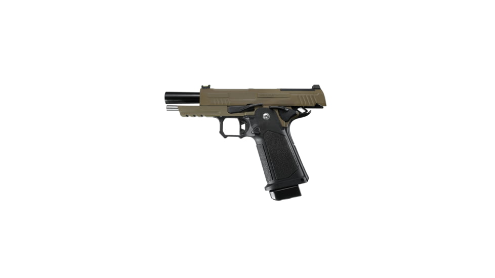 Arcturus Vanguard 4.3in Hi-Capa GBB Airsoft Pistol w/Optics Ready Slide, Black/Tan, AT-GHC-V4-OR-BT