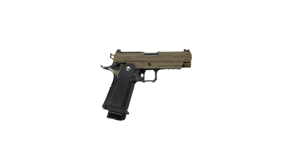 Arcturus Vanguard 4.3in Hi-Capa GBB Airsoft Pistol w/Optics Ready Slide, Black/Tan, AT-GHC-V4-OR-BT