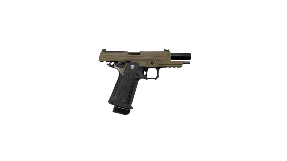 Arcturus Vanguard 4.3in Hi-Capa GBB Airsoft Pistol w/Optics Ready Slide, Black/Tan, AT-GHC-V4-OR-BT