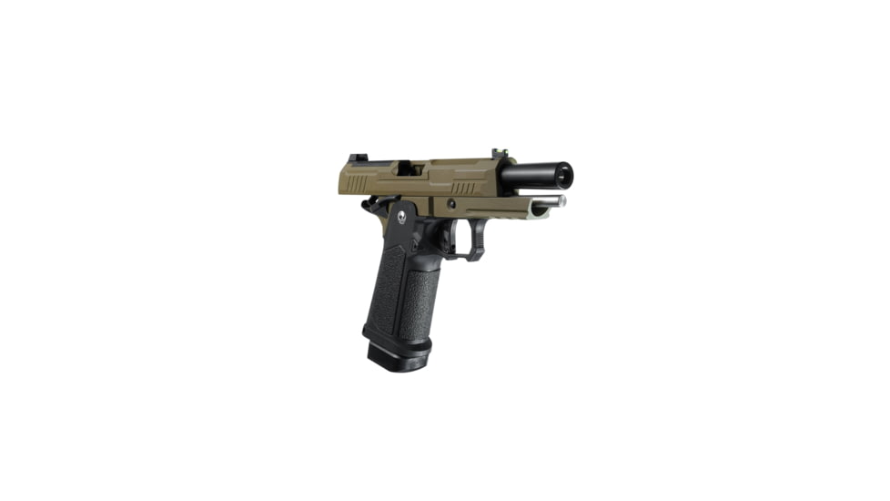 Arcturus Vanguard 4.3in Hi-Capa GBB Airsoft Pistol w/Optics Ready Slide, Black/Tan, AT-GHC-V4-OR-BT