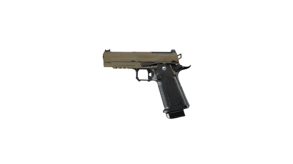 Arcturus Vanguard 4.3in Hi-Capa GBB Airsoft Pistol w/Optics Ready Slide, Black/Tan, AT-GHC-V4-OR-BT