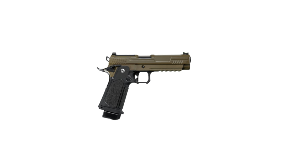 Arcturus Vanguard 5in Hi-Capa GBB Airsoft Pistol w/Optics Ready Slide, Black/Tan, AT-GHC-V5-OR-BT